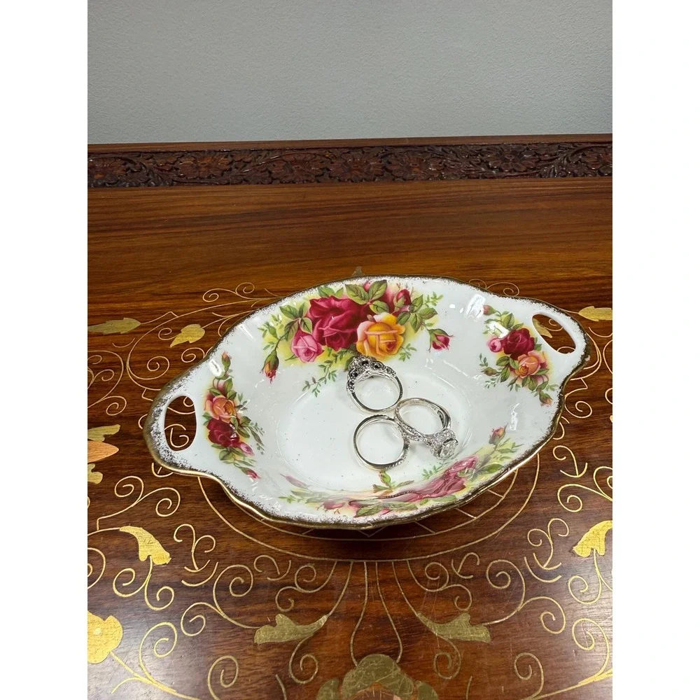 Vintage Royal Albert Old Country Roses Ring Dish